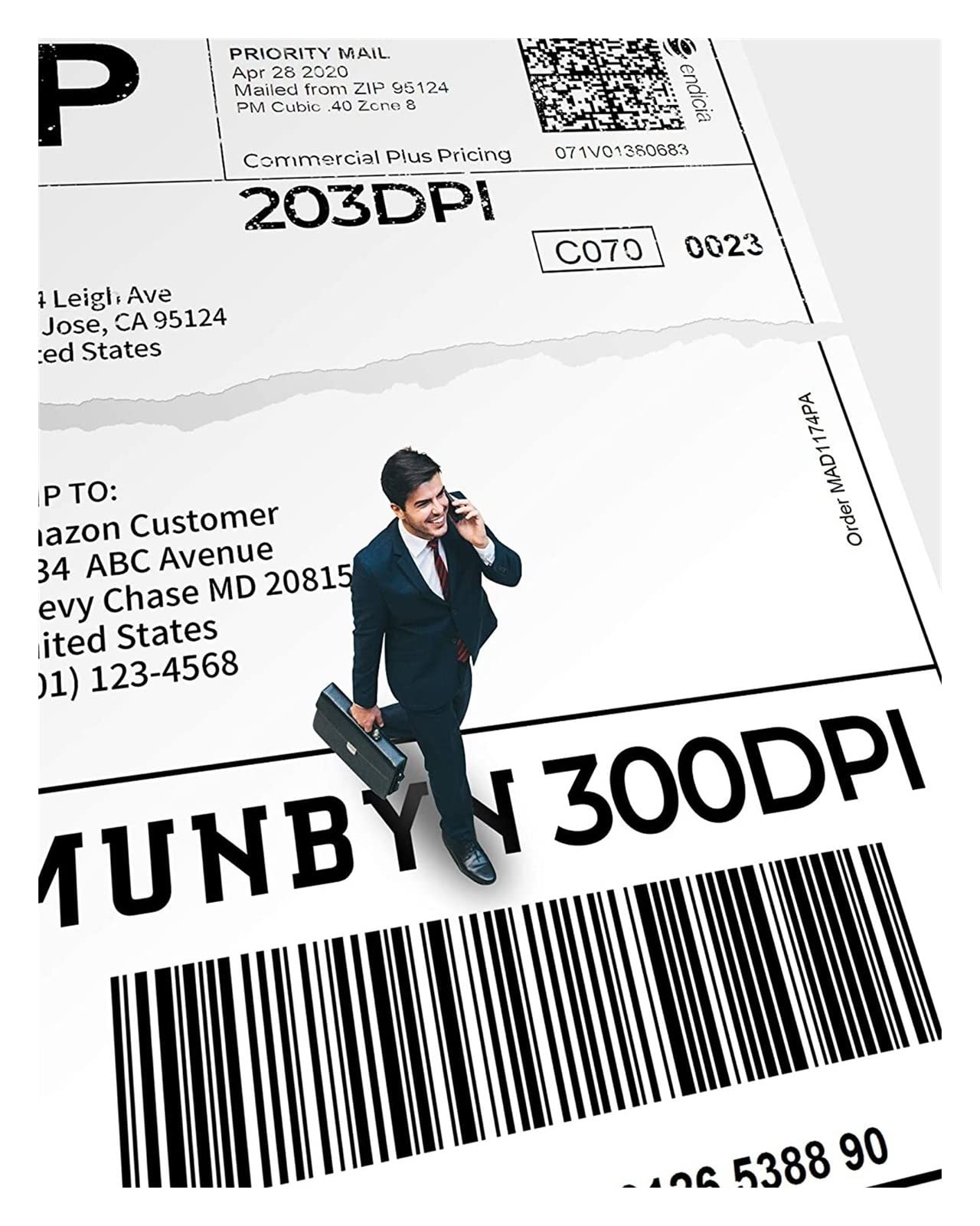 urządzenie do tworzenia etykiet, Mini drukarka etykiet Drukarka 300 DPI USB 4 cale Wsparcie drukarki Ebay Paypal Etsy Shopify Windows Mac Materiały biurowe