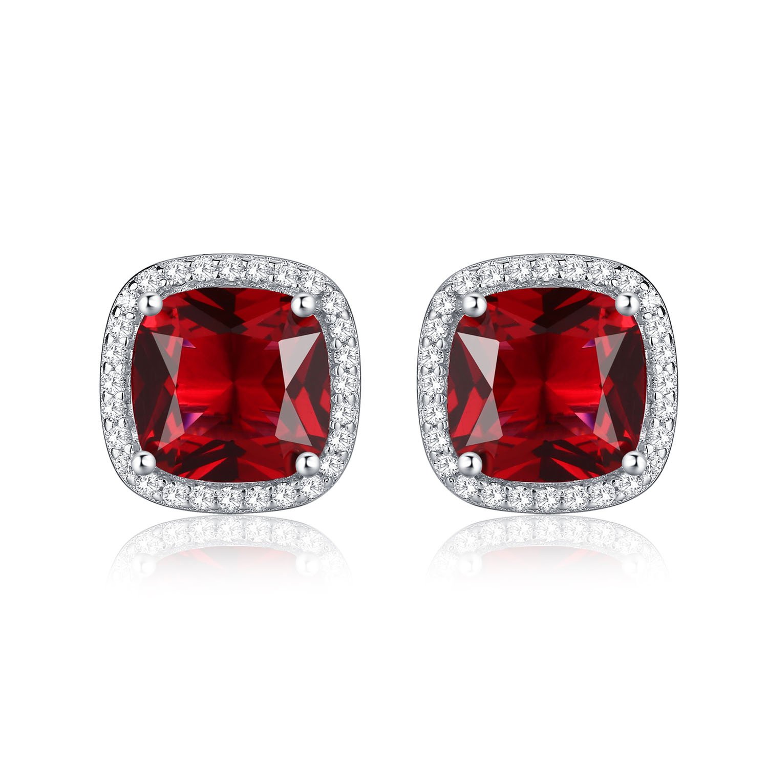Diamond TreatsStrahlenkranz-Ohrstecker aus 925 Sterling Silber mit Cubic Zirkonia in Wei, Blau, Grn, und Rot, massive Silber bunte Ohrstecker fr Damen