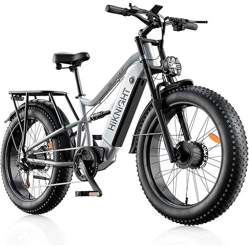 Electric Bike Peak 3000W Dual Motor 52V 20AH Removable Battery Electric Bicycle for Adults 26" x 4.0" Fat Tire Ebike 7-Speed