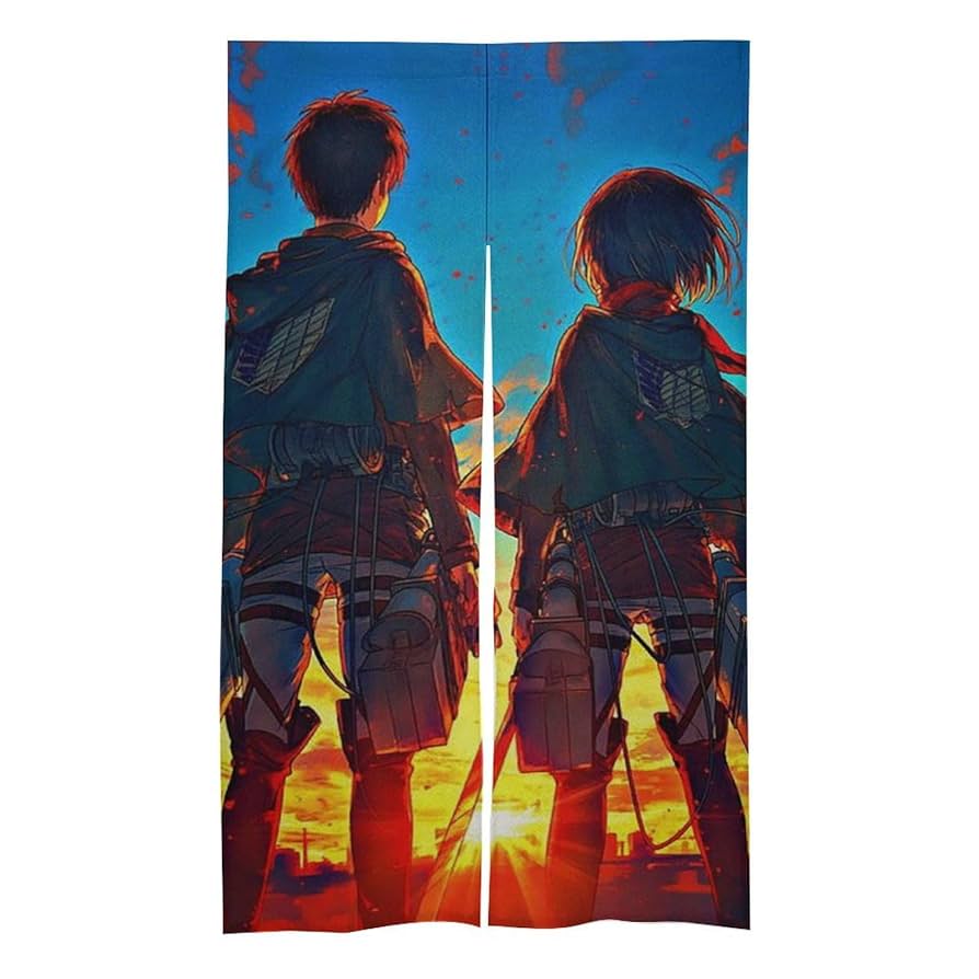 進撃の巨人　台湾　のれん　タペストリー　暖簾 Amazon.co.jp: 進撃の巨人 遮光 ドアカーテン アニメ