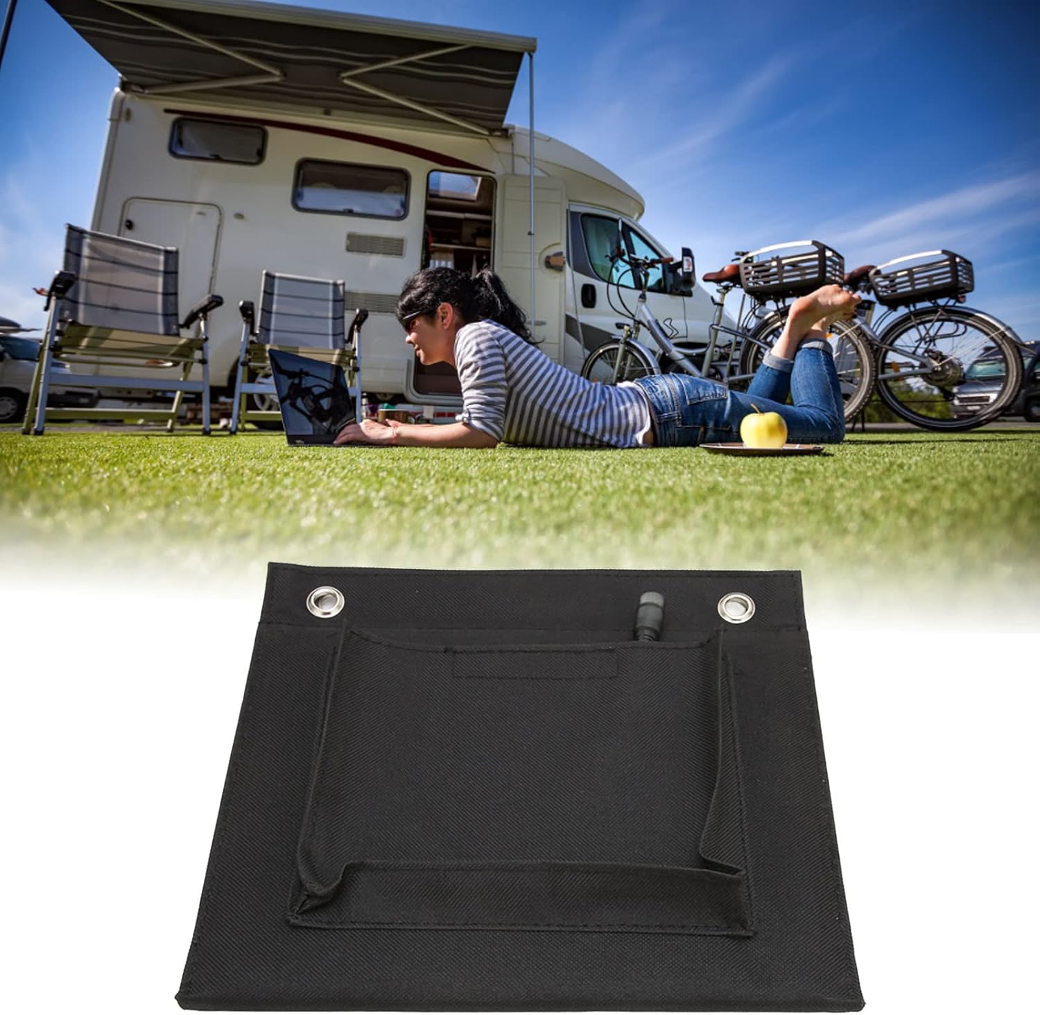 Portable Solar Charger, 25W 18V Waterproof Folding Solar Panel, Electric Vehicle Mobile Phone USB Solar Charger for Outdoor Activities