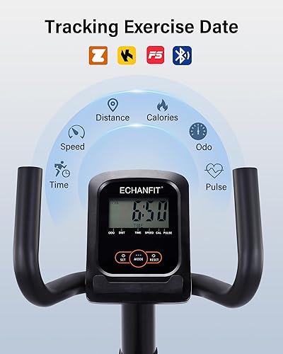 Miniatura 2 de ECHANFIT Bicicleta estática reclinada con conectividad Bluetooth opcional, 16 niveles de resistencia magnética y monitor de frecuencia de pulso para