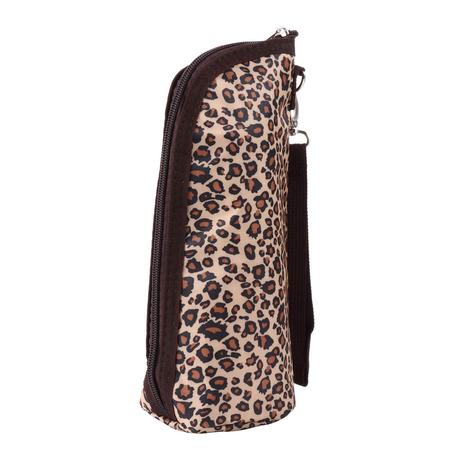 TOYANDONA Oxford Cloth Bag Kids Milk Bottle Keep Warm Zipper Pouch Cover Portable Bag, Leopard, 25X8CM