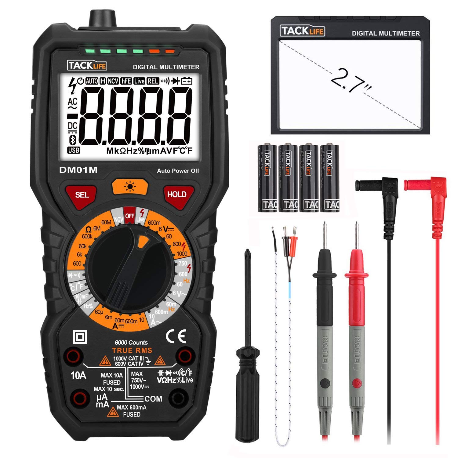 Buy tacklife DM01 Digital Multimeter Multi Tester with NonContact