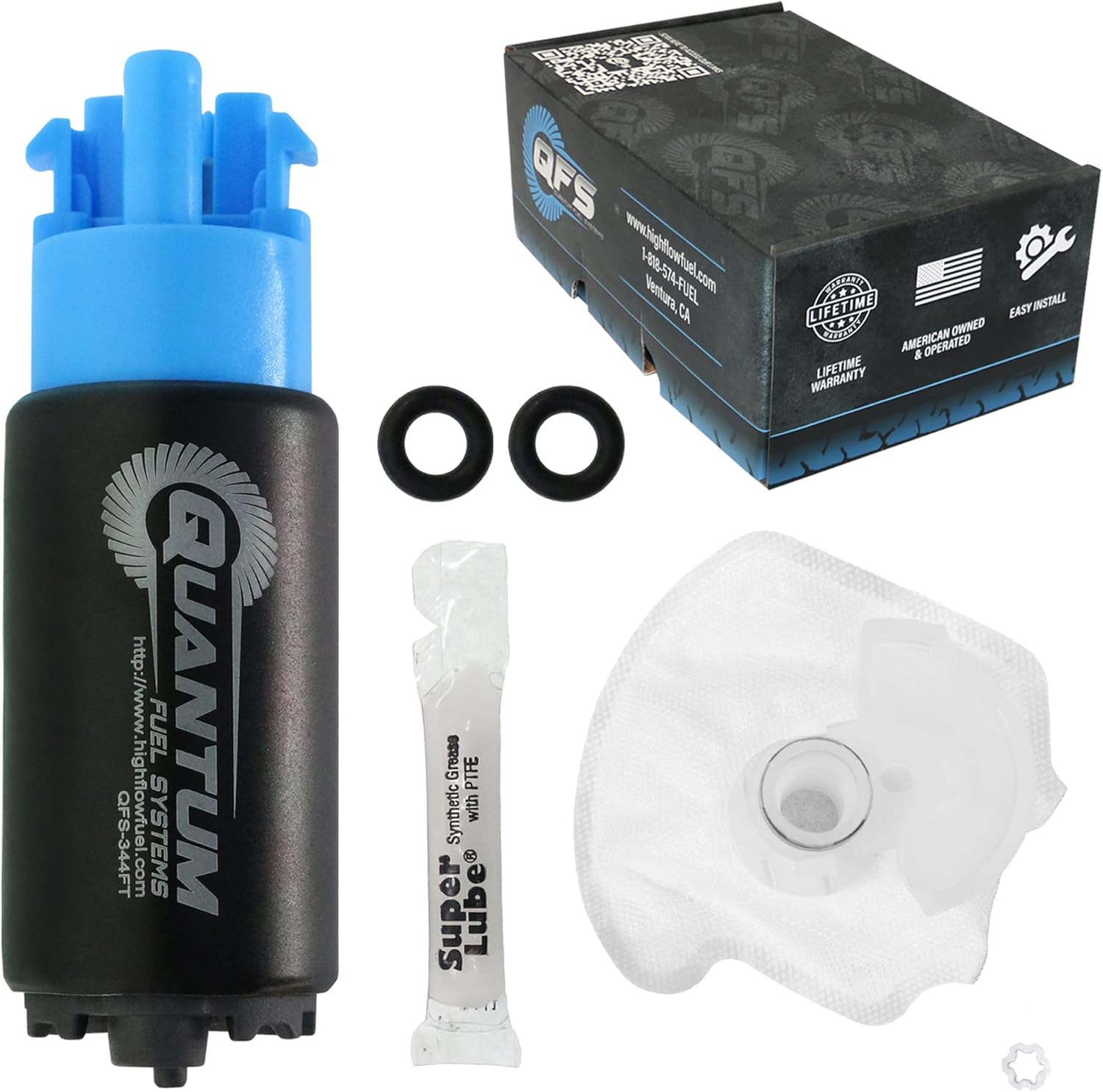 QFS 340LPH High-Performance Fuel Pump Upgrade for Subaru WRX, STI, Impreza, Legacy, Outback, XV Crosstrek (2005-2018), Supports 600+HP