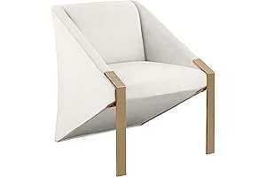 Rivet Collection Modern Velvet Accent Chair with Gold Legs