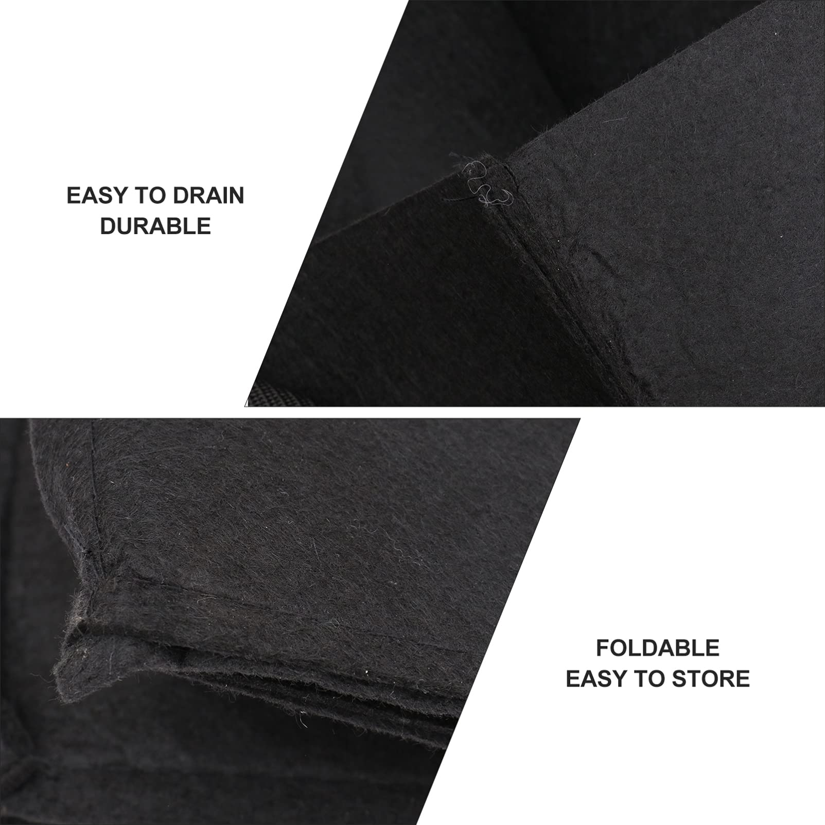 6 Stück Quadratische Pflanzsäcke Vliesstoff Große Gartenanbau Taschen Schwarz für Gemüse und Blumen für Balkon und Garten Atmungsaktiv und Wiederverwendbar