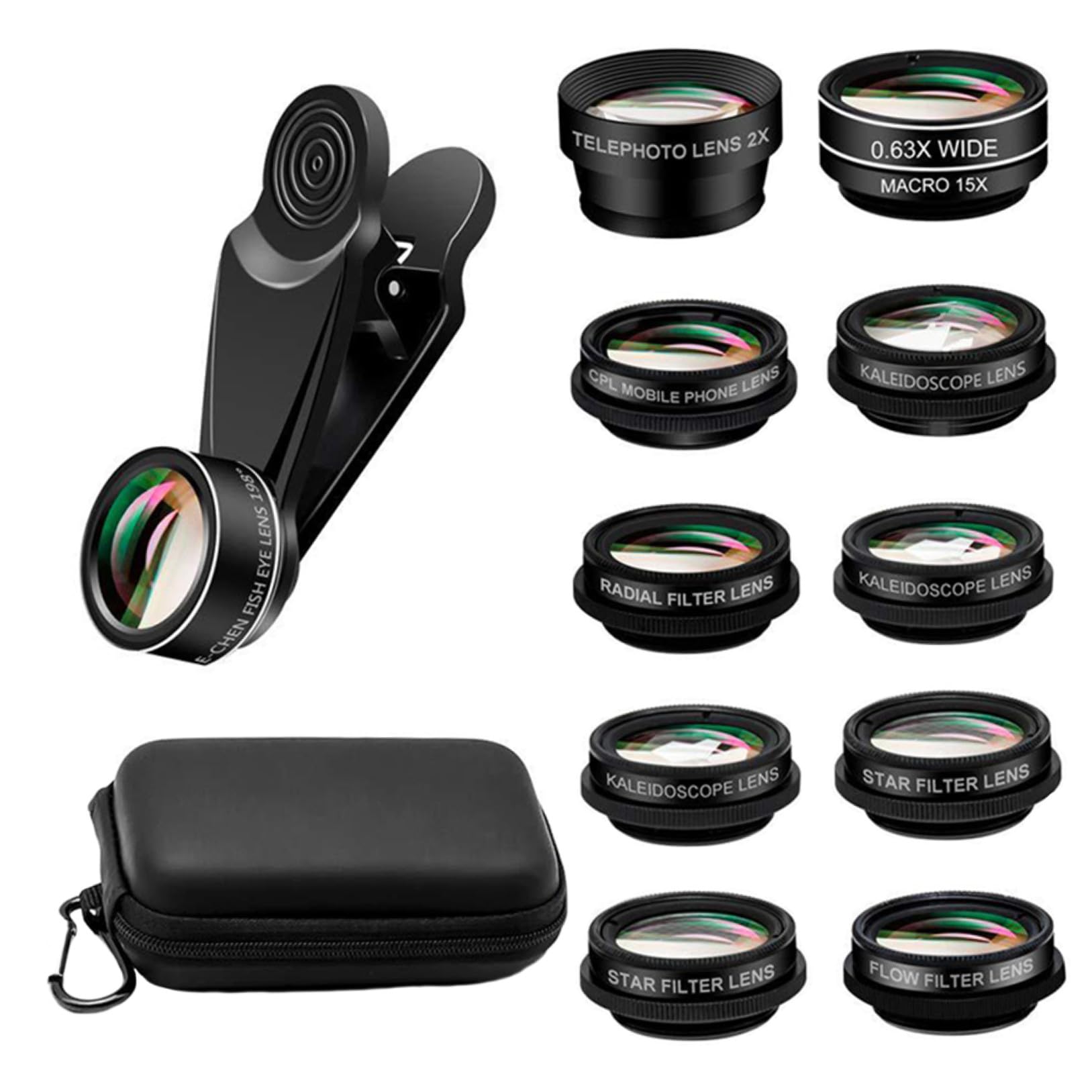 Kit Lenti Esterne per Telefono Obiettivo Grandangolare e Macro per Fotografia Mobile