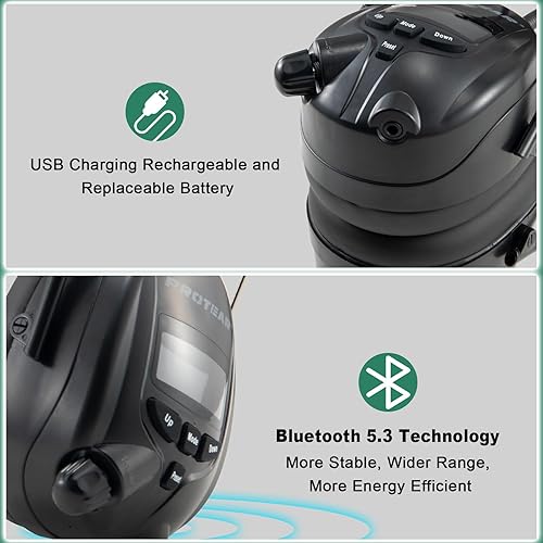 Miniatura 3 de Protección auditiva Bluetooth con radio FM/AM, orejeras de seguridad para cortar, talleres, NRR 25dB