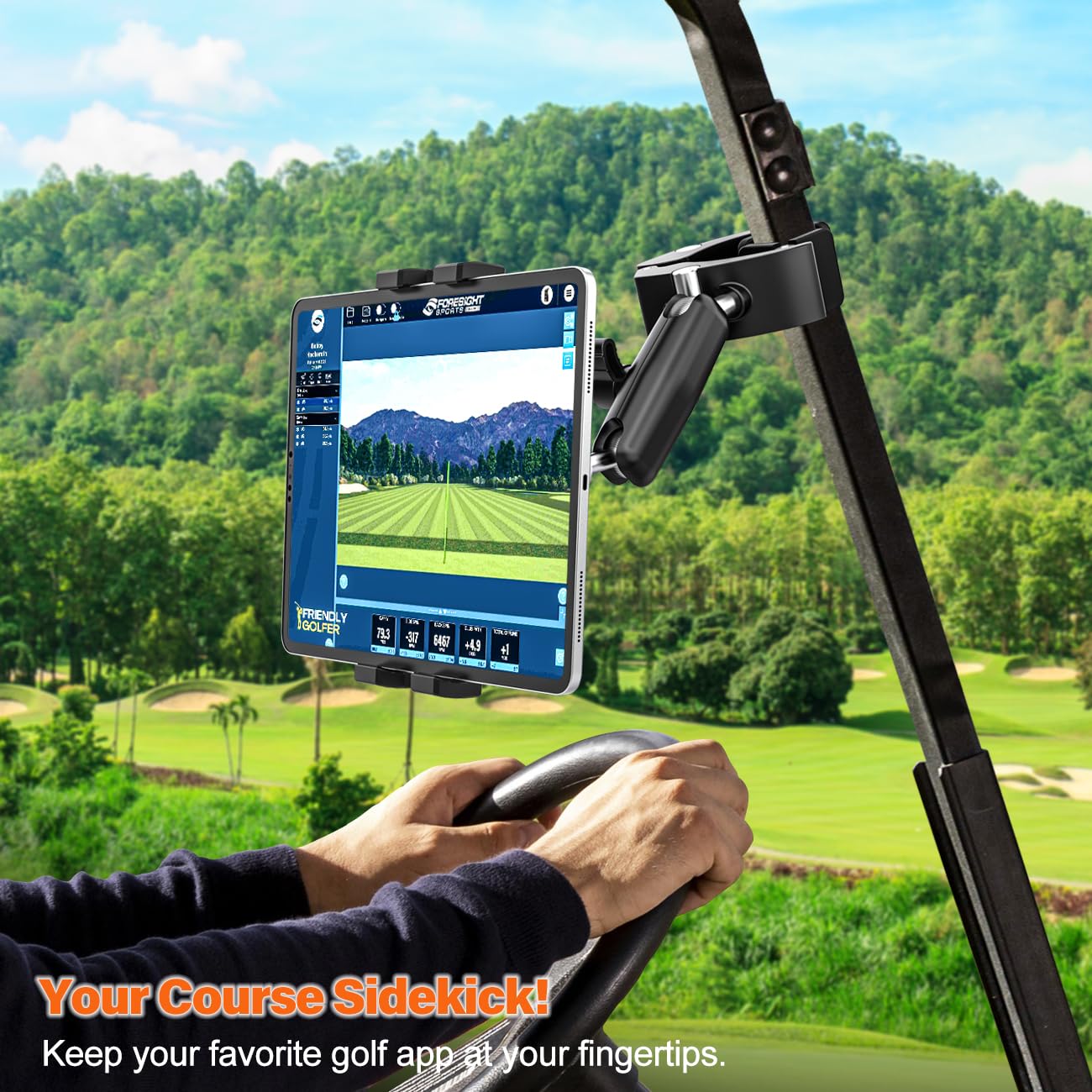 Support Tablette Guidon Trottinette Poussette Moto [Compatible avec Différents Pôle Tubes] Porte Tablette Vélo Bateau avec Pince Métallique pour iPad, Galaxy Tab, Kindle, Fire, Telefono, 4-13"