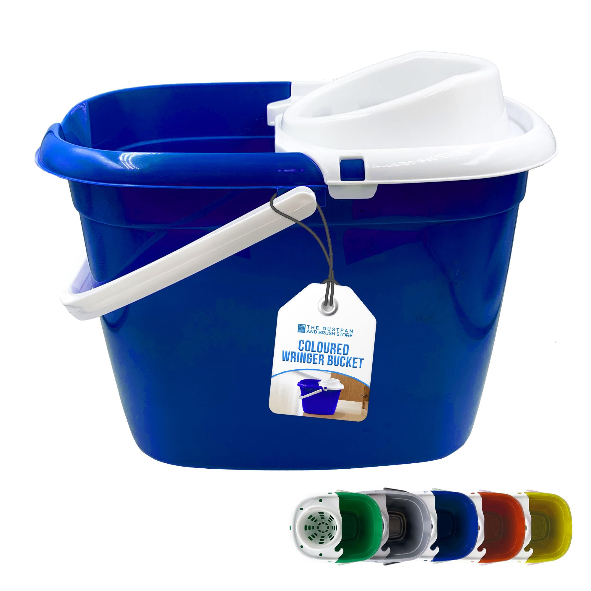 B&Q -  Colour Coded Blue Mop Buckets 12L Mop Bucket With Wringer And Easy Carry Handle