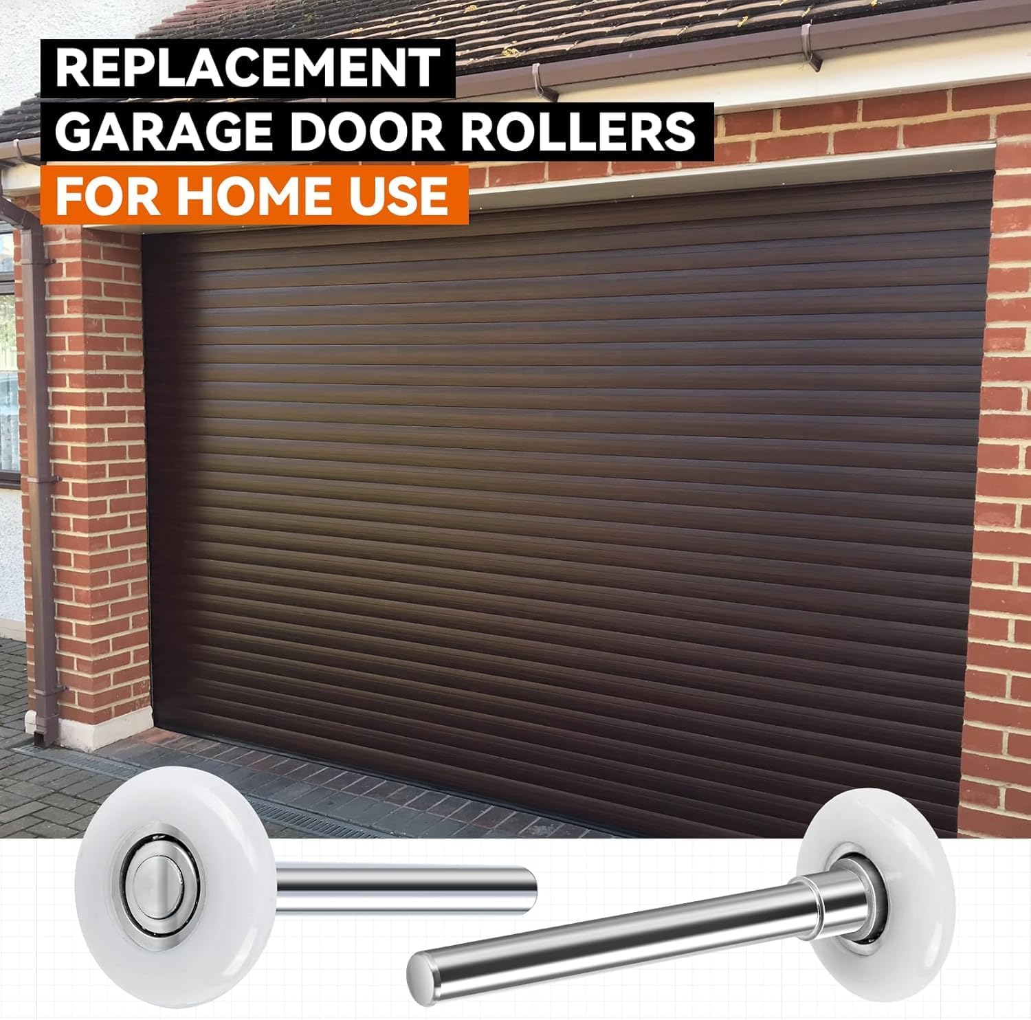 Garage Door Rollers 1.8 inch | Nylon Roller, 4" Carbon Steel stem, Ultra-Quiet and Smooth(4" -2pcs)