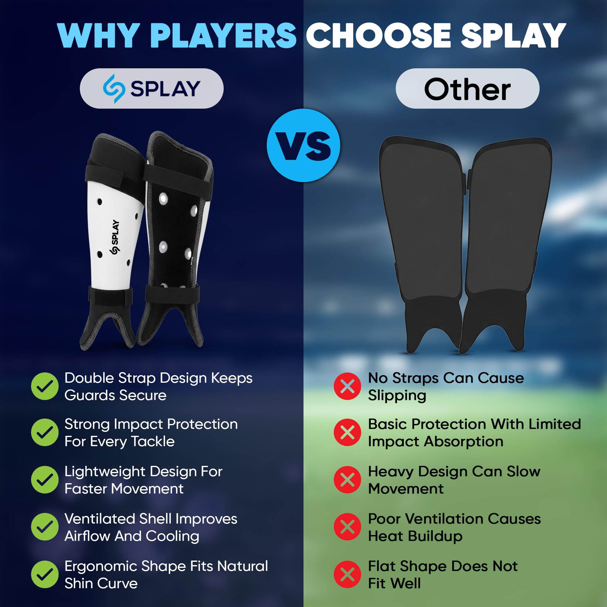 ES Splay Club Hockey Shin Pad