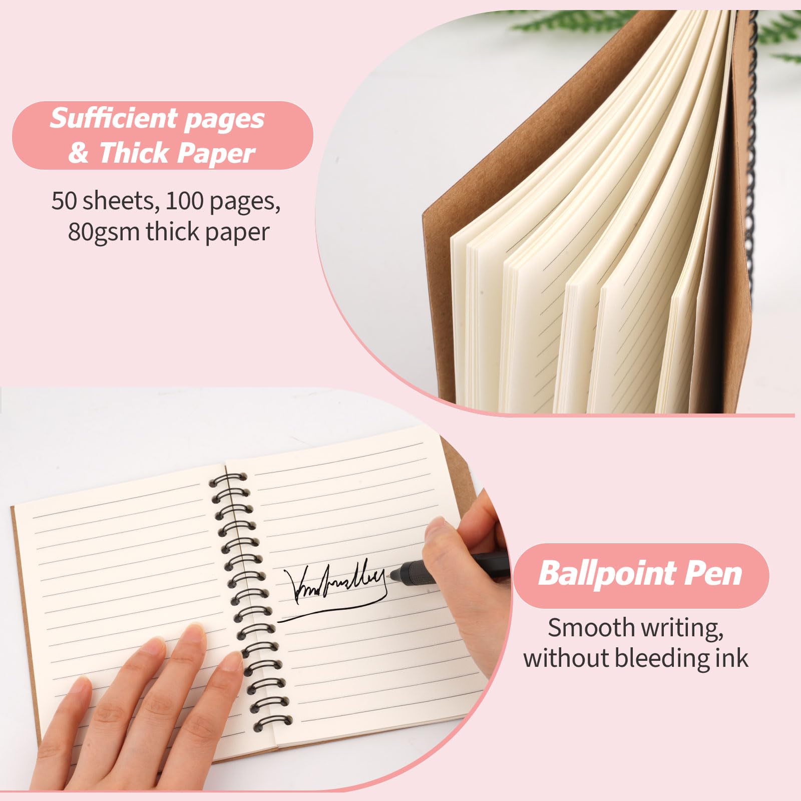 Hopton Leaving Gifts for Colleagues Women 100 Pages Kraft A6 Notebook with Ballpoint Pen Set, Thank You Gifts - Image 4