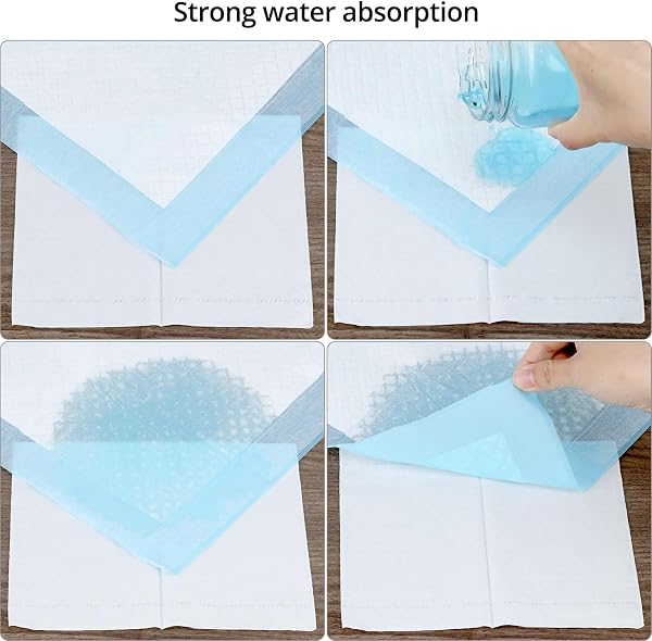 QWORK 50 Pieces Disposable Dog Hygienic Mats 55 x 85 cm Dog Mat, 6 Layers Highly Absorbent Pee Mats for Puppies, Small Pets - 3