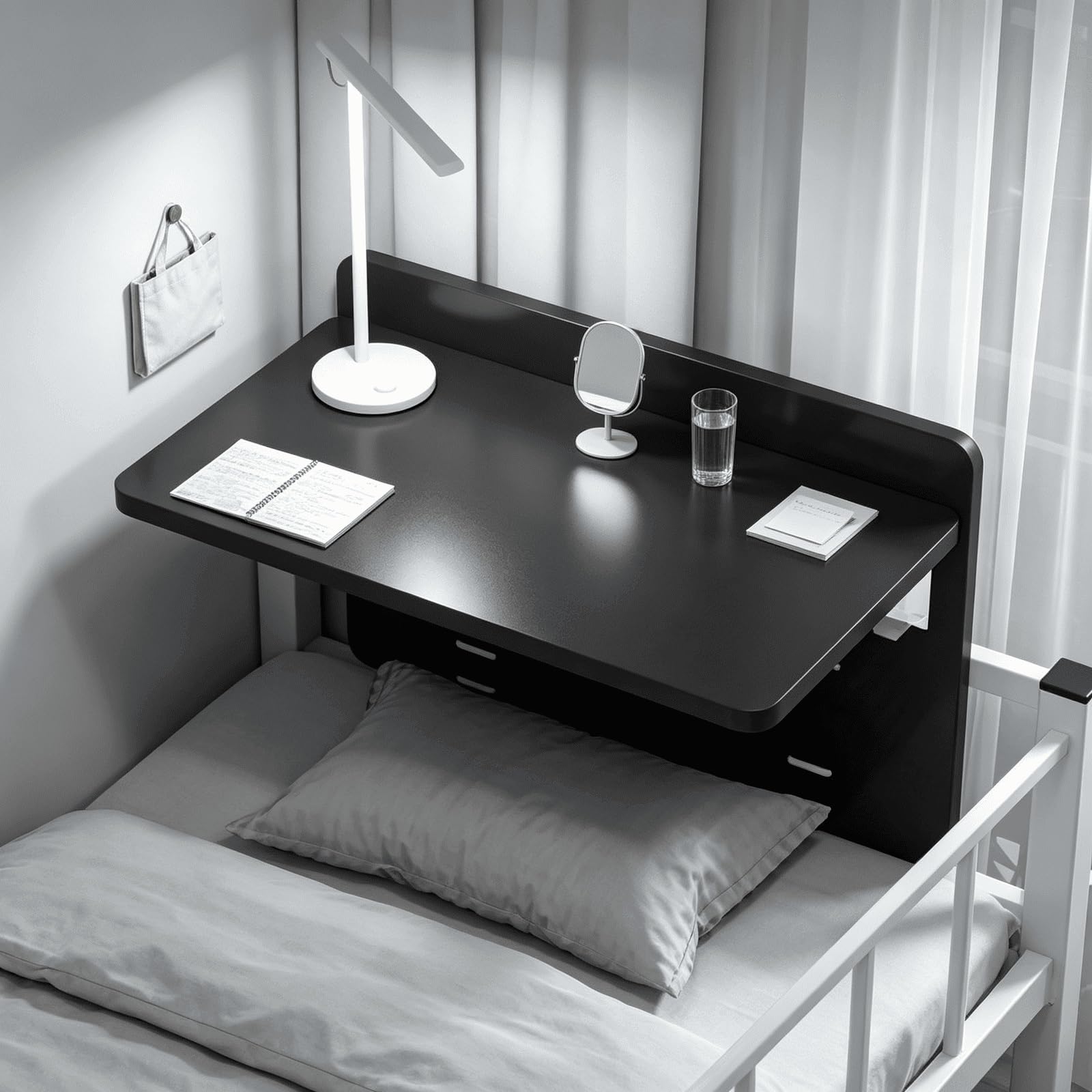 Kumamart Black Foldable Bed Tray K-Bracket Foldable Bracket Design