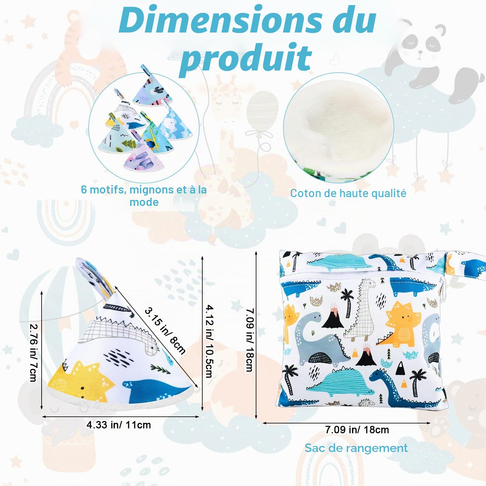 Pipi Tipi Lot de 12 couches pour bébé garçon Pee Teepee et 1 sac à, forte absorption d'eau, pour rester au sec lors du changement des, accessoires de changement de couches pour garçon