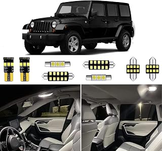 Wrangler Interior LED Lights for 2007-2018 Jeep Wrangler JK 6000K Super Bright White Interior LED Kit + Installation Tool