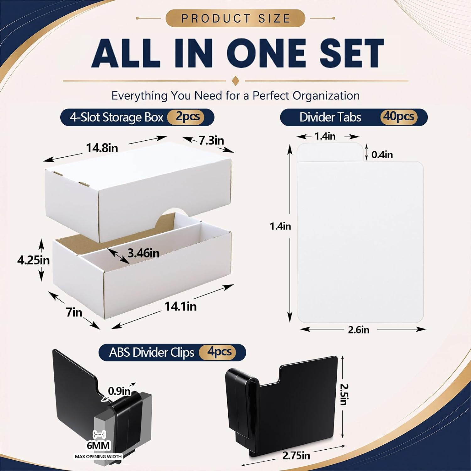 Chunful 2 Pack 1600 Count Trading Card Storage Box Collector Bulk with 2 Row 4 Clip-on Dividers and 40 Cardstock Bookmarks with Foldable Tabs for TCG Baseball Sports Cards image 2