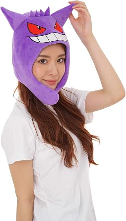 SAZAC Pokemon Gengar Kigurumi Hat - Halloween Costume, Cosplay - Beanie with Ear Flaps