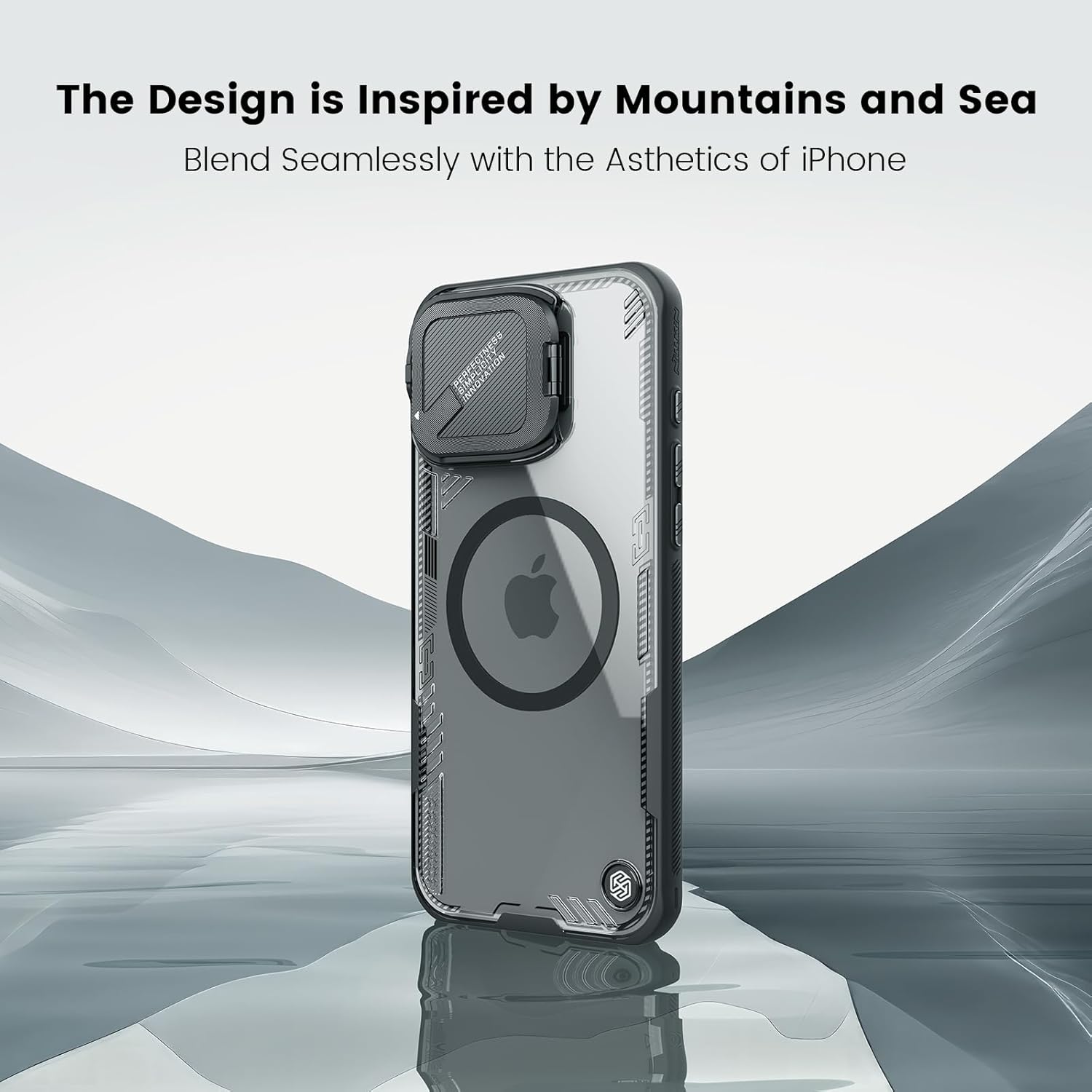 Nillkin Magnetic for iPhone 16 Pro Max Case Clear, Compatible with Magsafe, Never Yellow & Biodegradable Material, Translucent Case with Invisible Kickstand & Camera Cover for 16 Pro Max 6.9", Black - Image 8