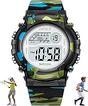 SPIKY Round Digital Sports Watch for Kids | Military, Camouflage Design | Multifunctional & Luminous Display | Water Resistant | Best Birthday Gift Wrist Watches for Boys & Girls | Age 2-14 yrs