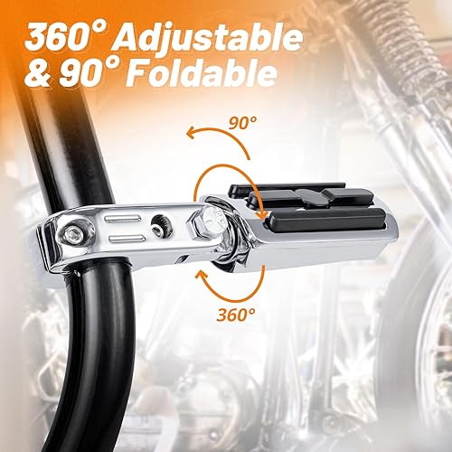 Miniatura 2 de Estriberas de motocicleta de 1-14 pulgadas para protector de motor de 1.25 pulgadas para barras de choque, abrazadera de soporte de pedal compatible