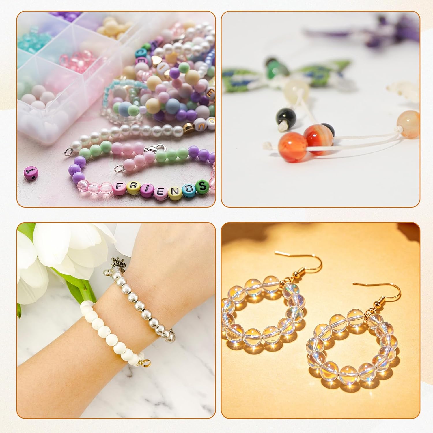 2PCS Resin Bead Mold with Hole, Silicone Bead Molds for Jewelry Making, DIY Epoxy Bracelet, Necklace, Craft Decoration Supplies