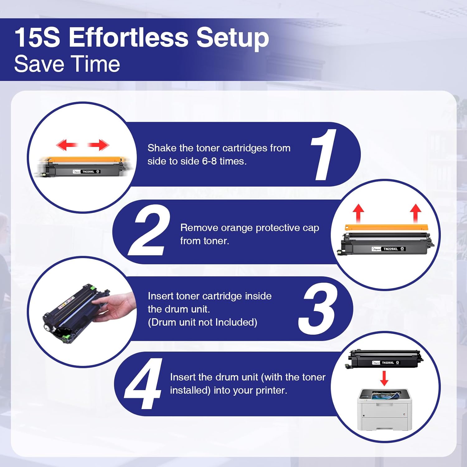 TN229XLBK Toner Cartridges Replacement for Brother TN229 TN229XL Compatible with Brother MFC-L3780CDW HL-L3280CDW MFC-L3720CDW HL-L3220CDW Printers, 1 Pack Black