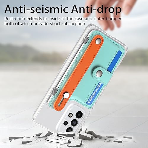 Miniatura 6 de UCONN Elegante caja transparente del teléfono de TPU para Samsung Galaxy S23 S22 Ultra Plus FE Dual Tone PU cuero correa de muñeca soporte de la