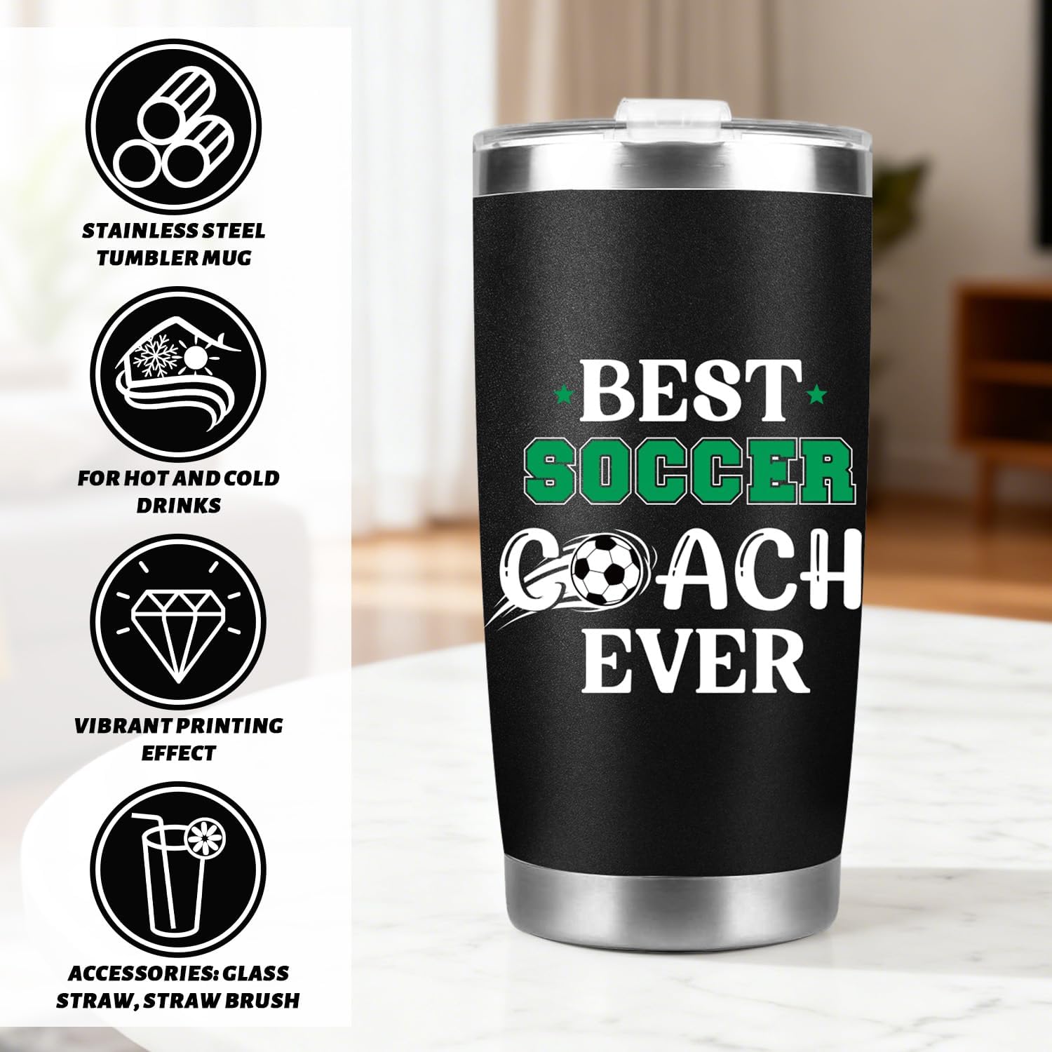 Keluna Soccer Coach Gifts for Men - Soccer Coach Appreciation Thank You Team Player Sports Lover Gift for Men Husband Brother Colleague Tumbler Cup Keychain Whistle Greeting Cards - Image 4
