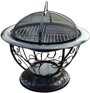Fire Pit Fire Pits Outdoor Wood Burning Outdoor Fire Pit Deep Bonfire Wood Burning Patio & Backyard Firepit for Outside with Round Spark Screen with Cover BBQ Cooking for Outside Camping