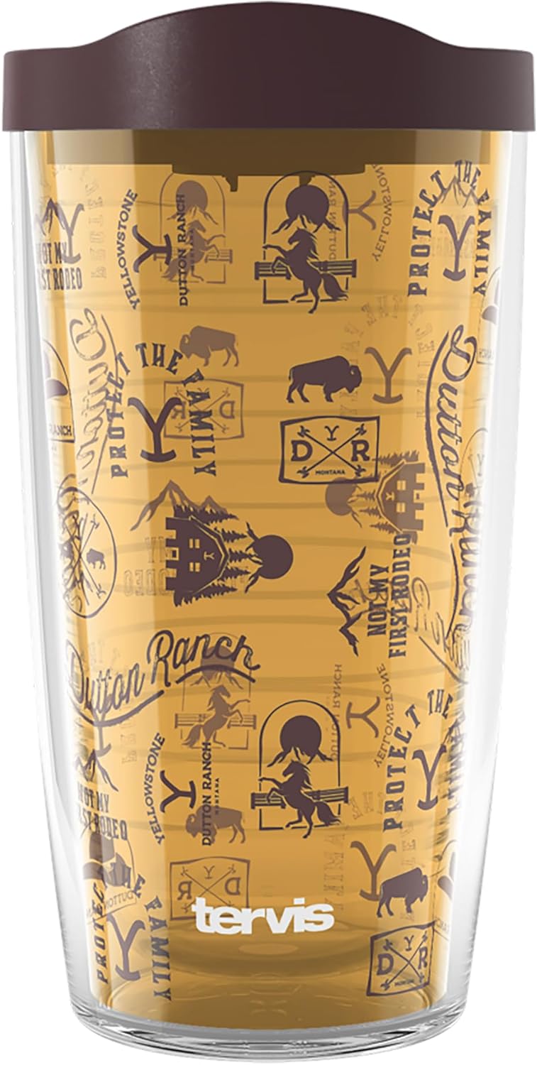 Tervis Yellowstone Not My First Rodeo Made in USA Double Walled Insulated Tumbler Travel Cup Keeps Drinks Cold & Hot, 16oz, Classic