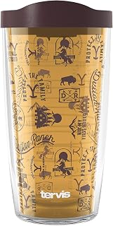 Tervis Yellowstone Not My First Rodeo Made in USA Double Walled Insulated Tumbler Travel Cup Keeps Drinks Cold & Hot, 16oz, Classic