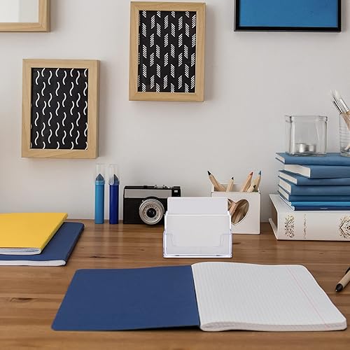 Miniatura 7 de 4 piezas de plástico transparente para tarjetas de visita de 2 niveles, organizador de tarjetas para oficina en casa (4 piezas)