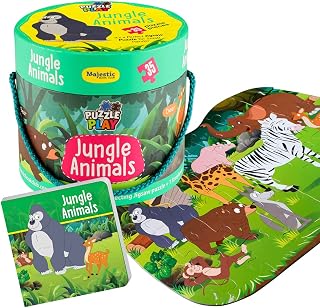 The Book Tree Jungle Animals Puzzles for Kids for Age 3+ I 35 Jigsaw Puzzle Pieces & 1 Storybook I Educational Toy for Chi... Price In India