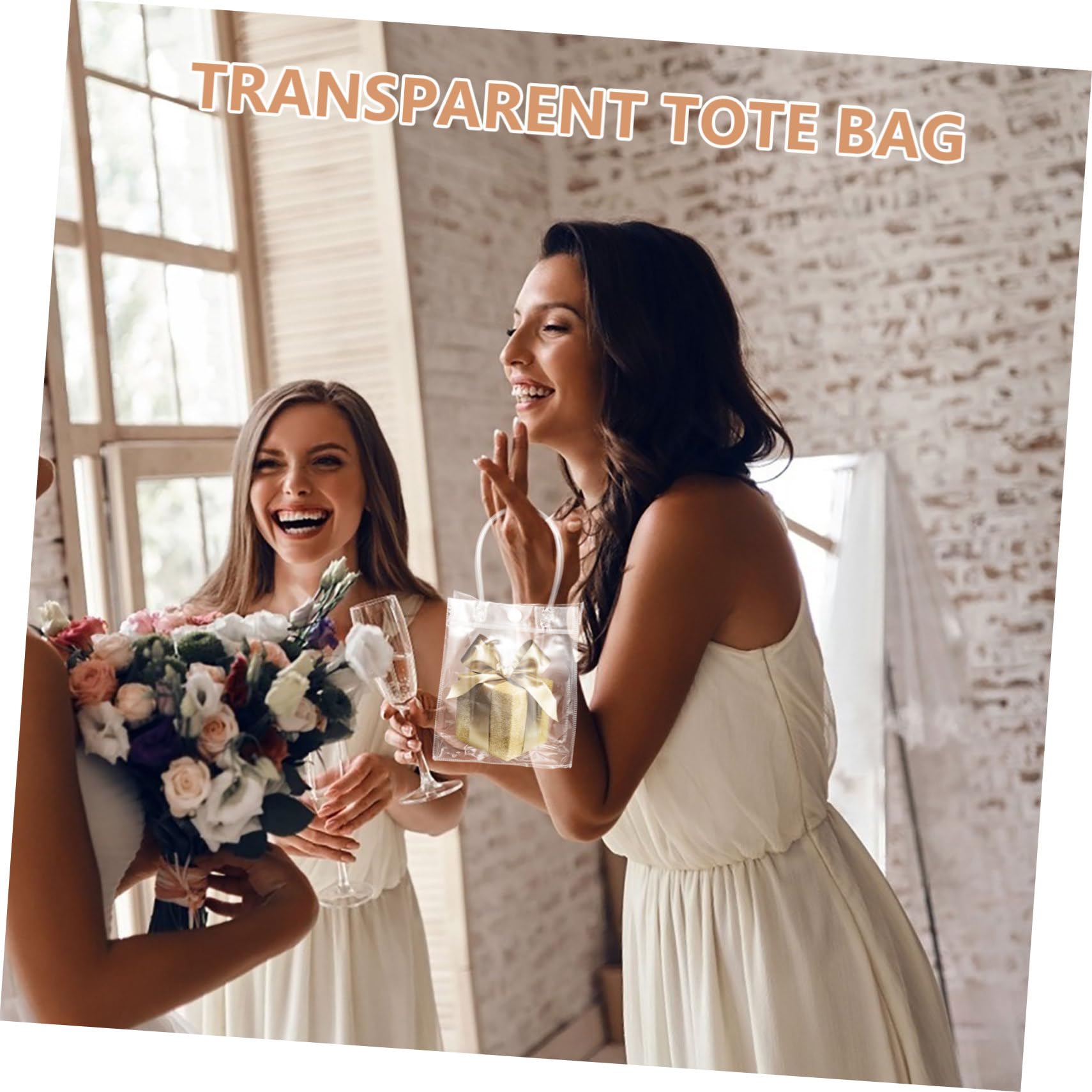 Didiseaon Sacchetti Regalo Trasparenti per Matrimoni e Occasioni Speciali con Manico e Chiusura a Scatto in Pvc 40 Pezzi per Piccoli Oggetti e Prodotti la Cura della Pelle