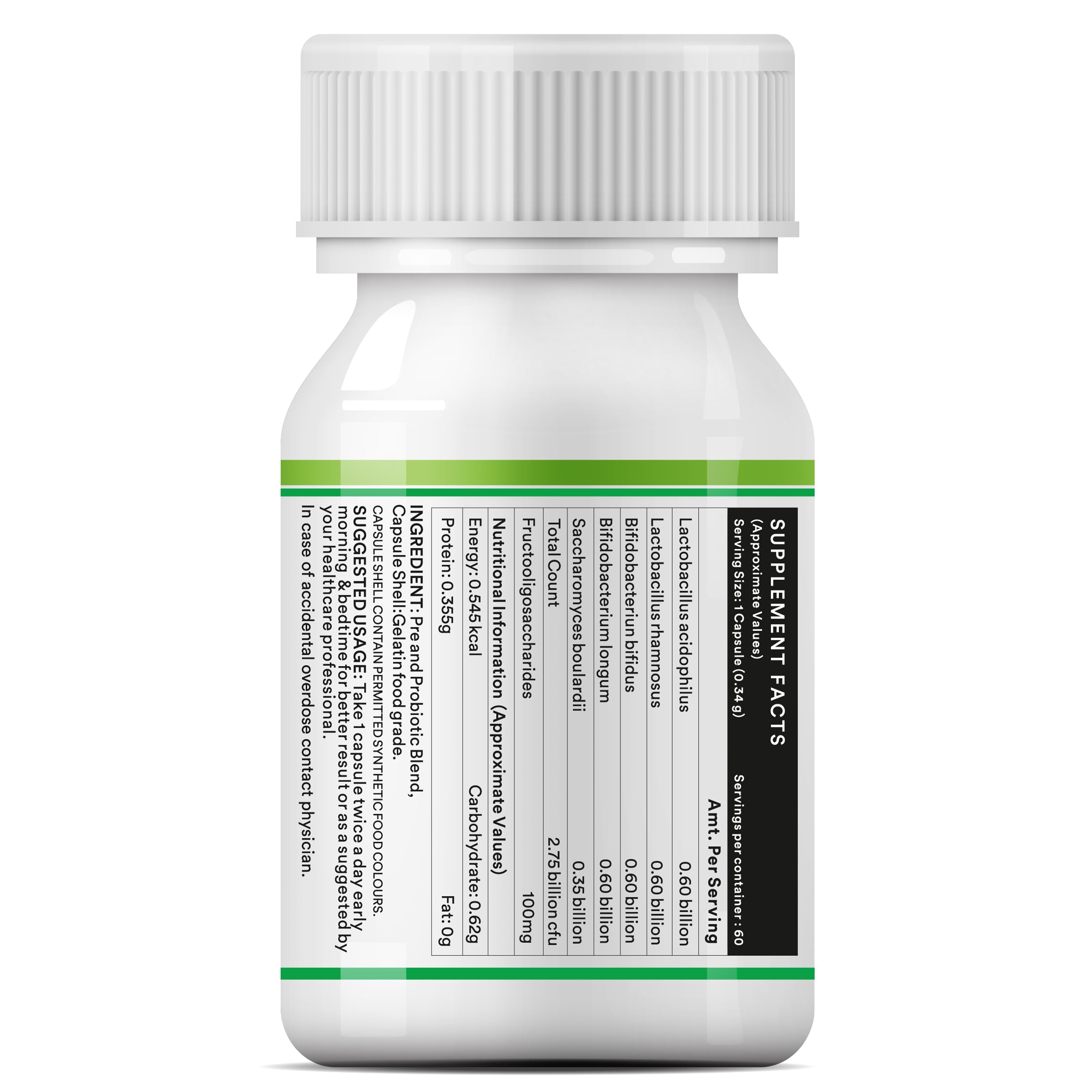 INLIFE Prebiotic and Probiotic Supplement with FOS, 60 Capsules — Amazon image 3