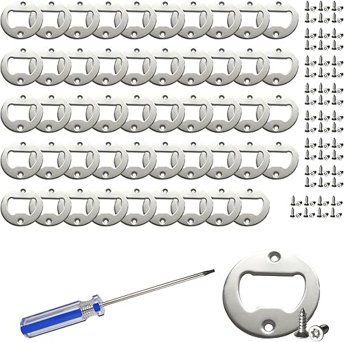 Kit de inserción para abridor de botellas de acero inoxidable para madera, 50 juegos de insertos para abridor de cerveza con tornillos y