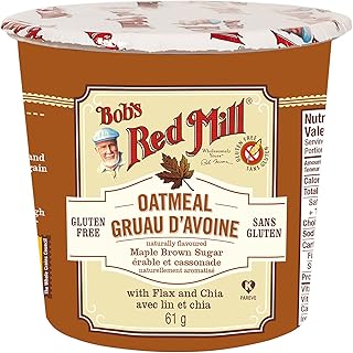 BOB'S RED MILL Gluten Free Oatmeal Cup Maple Brown Sugar, Maple & brown Sugar, 61 grams