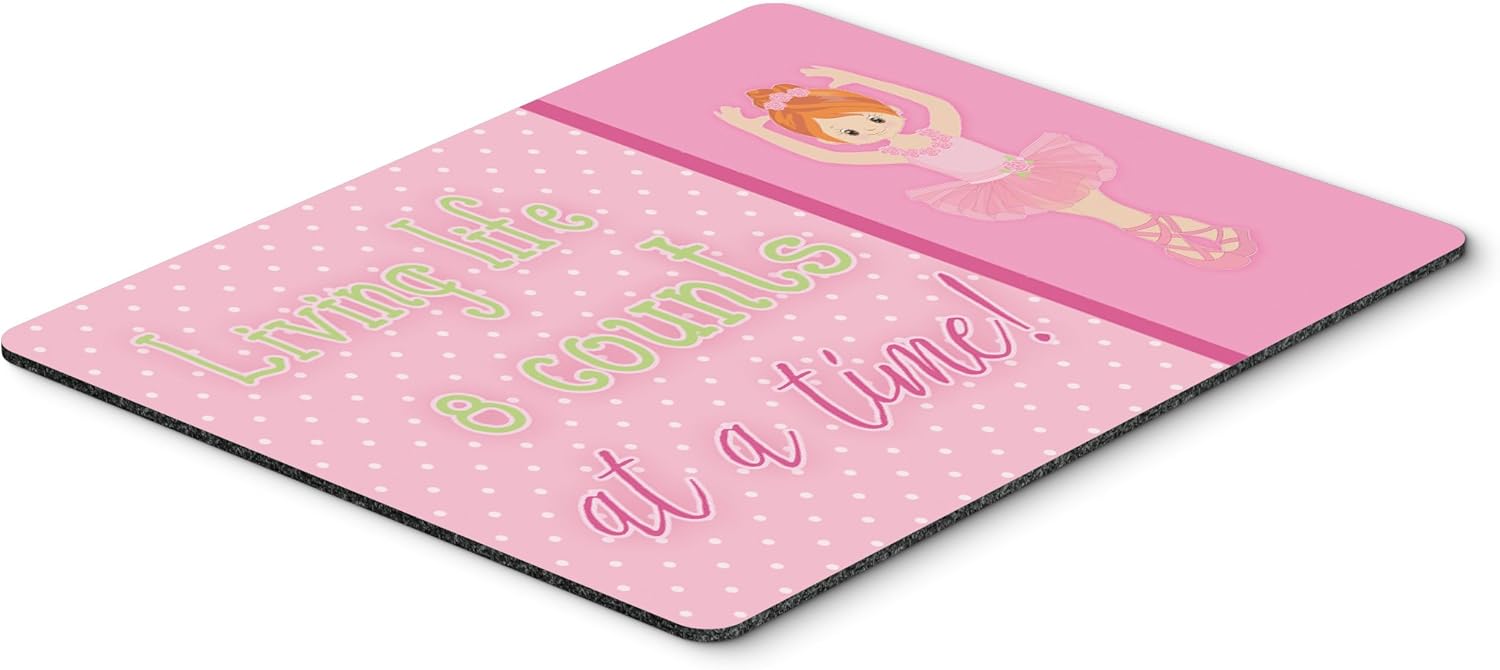 Caroline's Treasures BB5398MP Ballet in 8 Counts Red Hair Mouse Pad, Hot Pad or Trivet for Home Office Gaming Working Computers Laptop Mouse Mat,Washable Large Mousepad