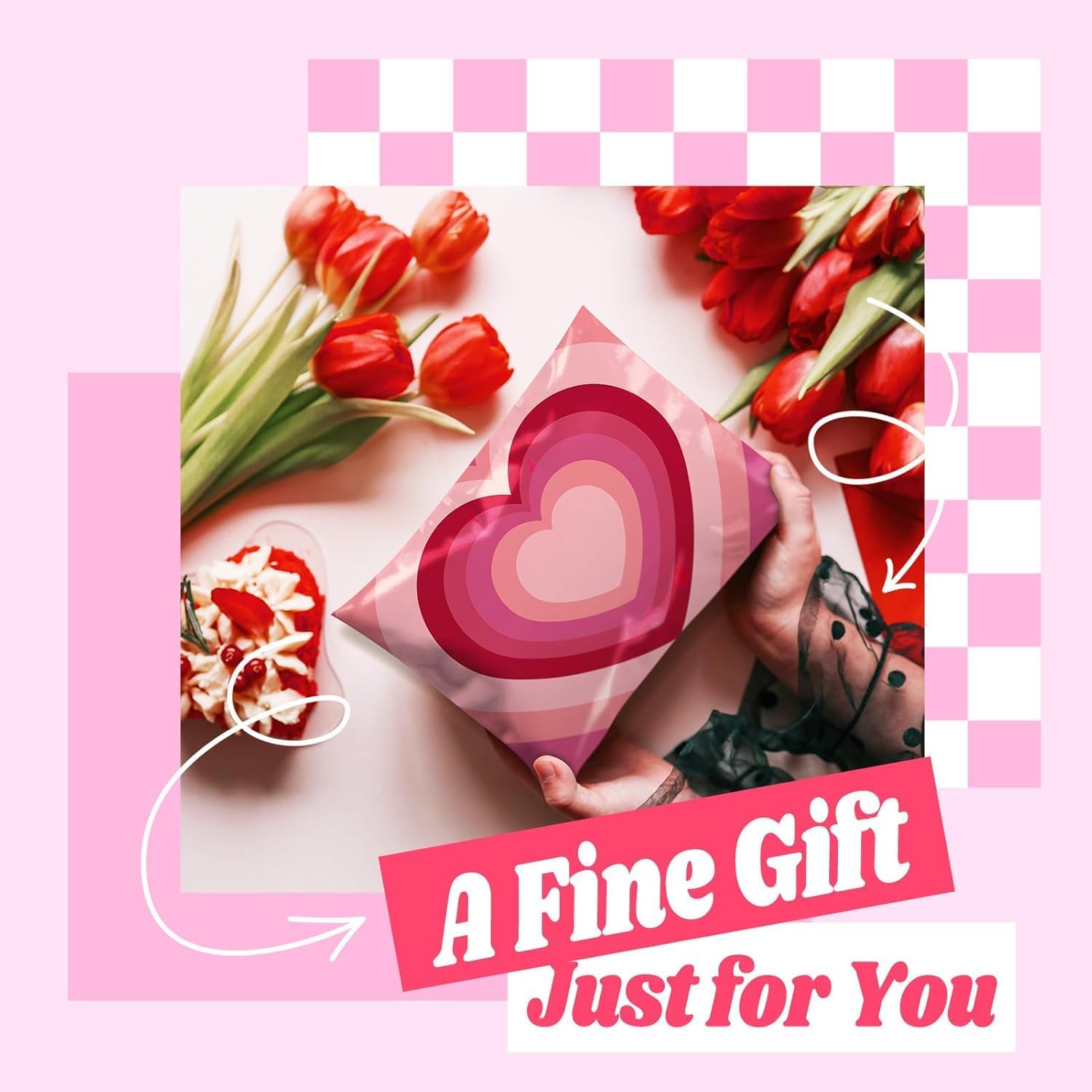 Metronic Poly Mailers 10x13" 1200pc Bulk Shipping Bags for Clothes,Strong Adhensive Shipping Envelopes for Small Business,Waterproof Mailers Poly Bags for Shipping,Packaging Mailing Bags Pink Heart