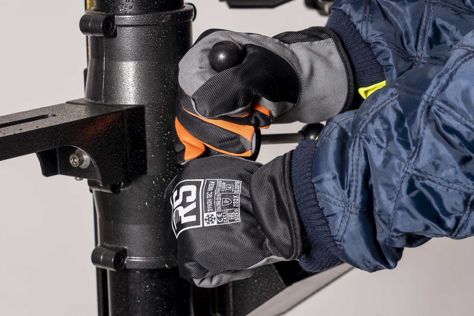 RS Synth TEC Gants d'hiver isolés en Cuir synthétique - Taille 11-12 Paires - Noir et Gris - Gants de Travail en Cuir - Prêts à l'emploi