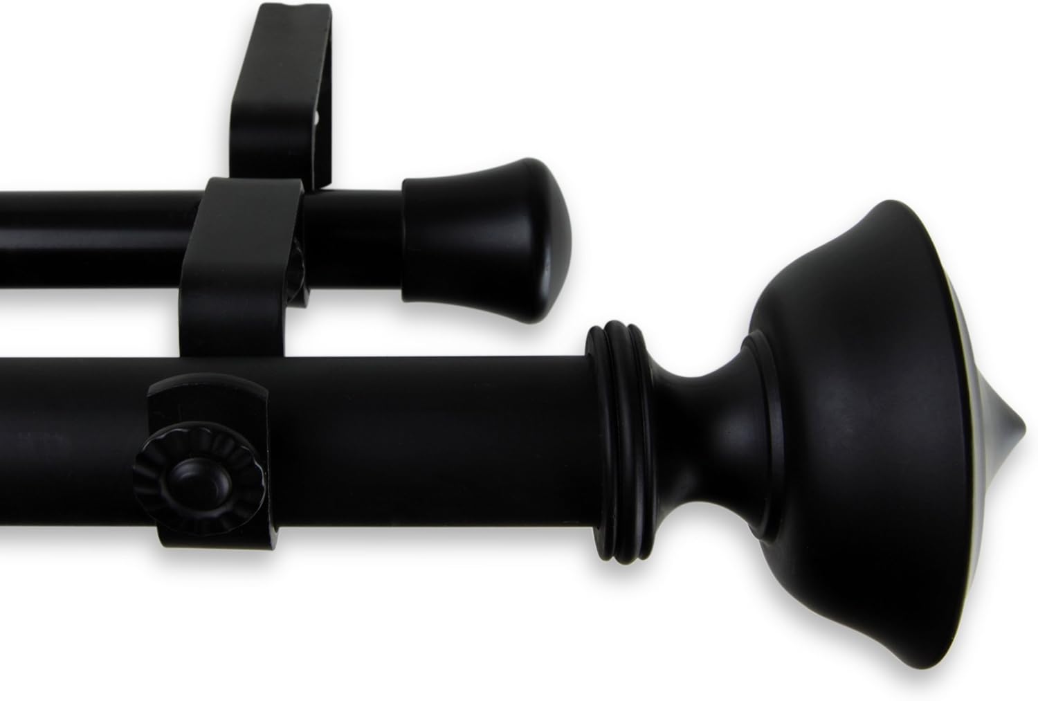 A&F Rod Décor - Harper Double Curtain Rod 1 inch Diameter, 120-170 inch - Satin Nickel