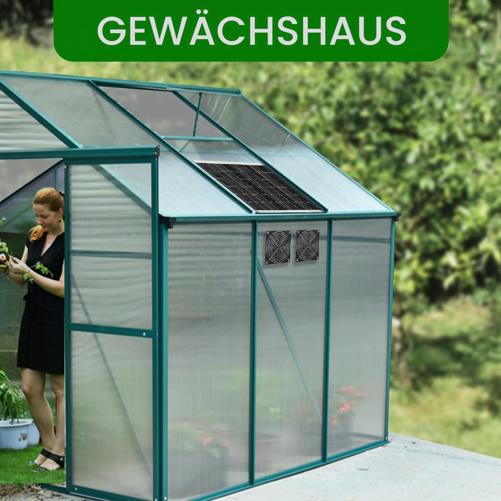 Solar Ventilator 15W IPX6 Wasserdicht für Hühnerställe Gewächshäuser Schuppen