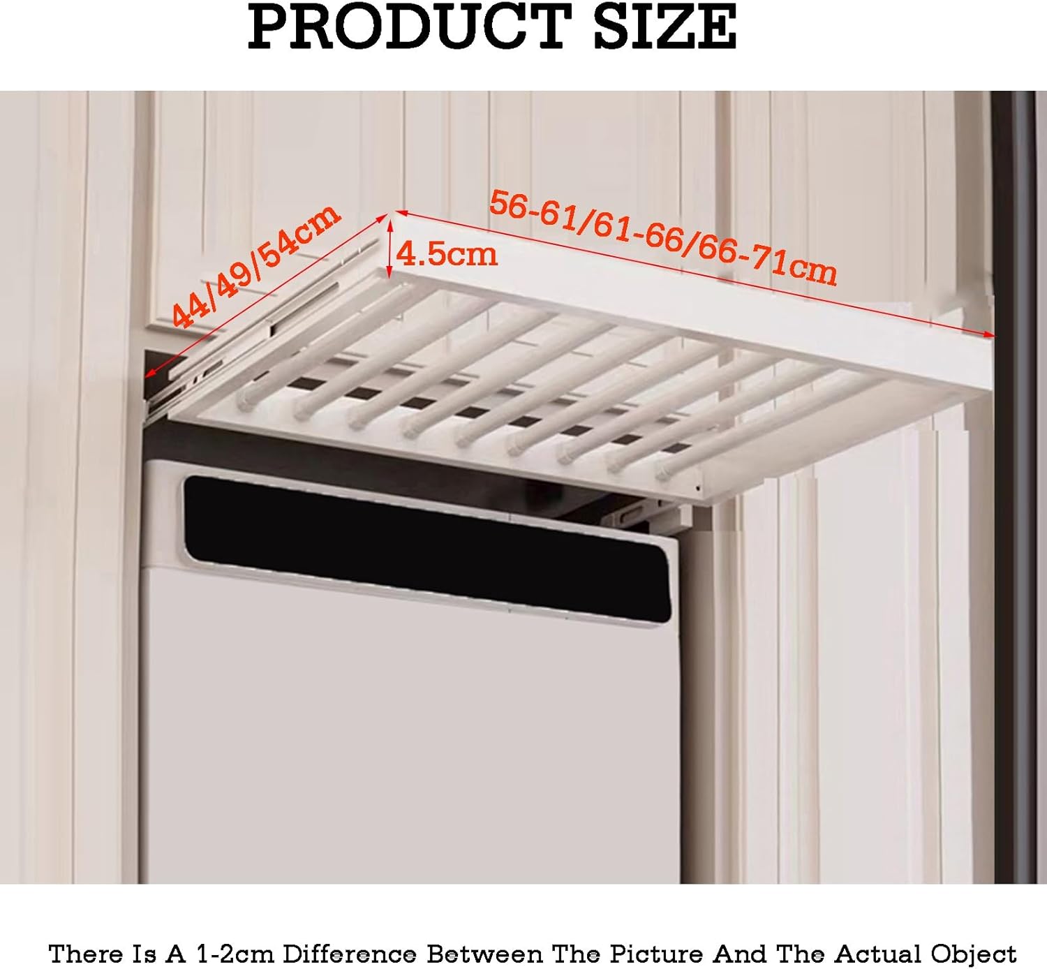 Space Saving Retractable Drying Rack,Storage Shelf Above Washing Machine,Width Adjustable,for Hanging Clothes and Other Items(Color 1,49x66-71cm)