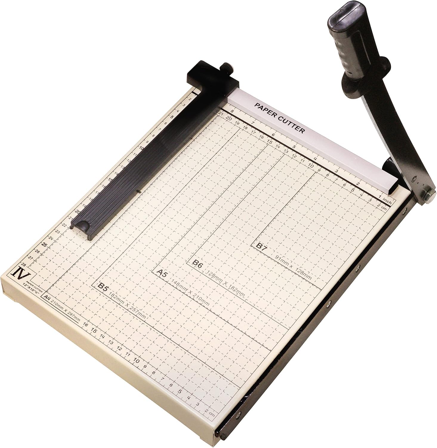 Massicot à papier robuste 12 feuilles avec grille de coupe et verrou