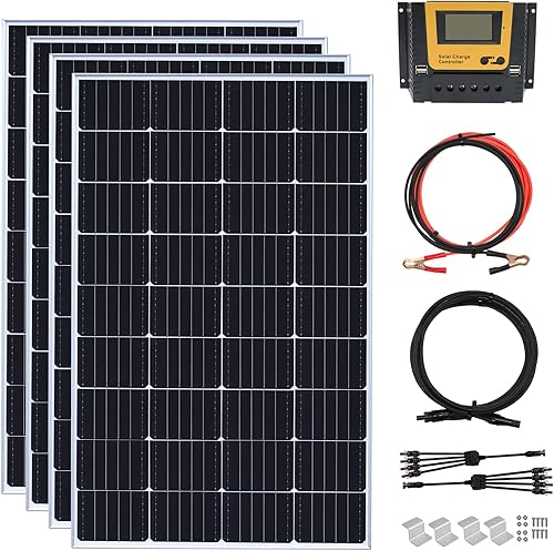 Miniatura 9 de Kit de panel solar de 150 vatios y 12 voltios, módulo monocristalino, controlador de carga de 20 A para RV, barcos, remolques, cámper, sistema fuera