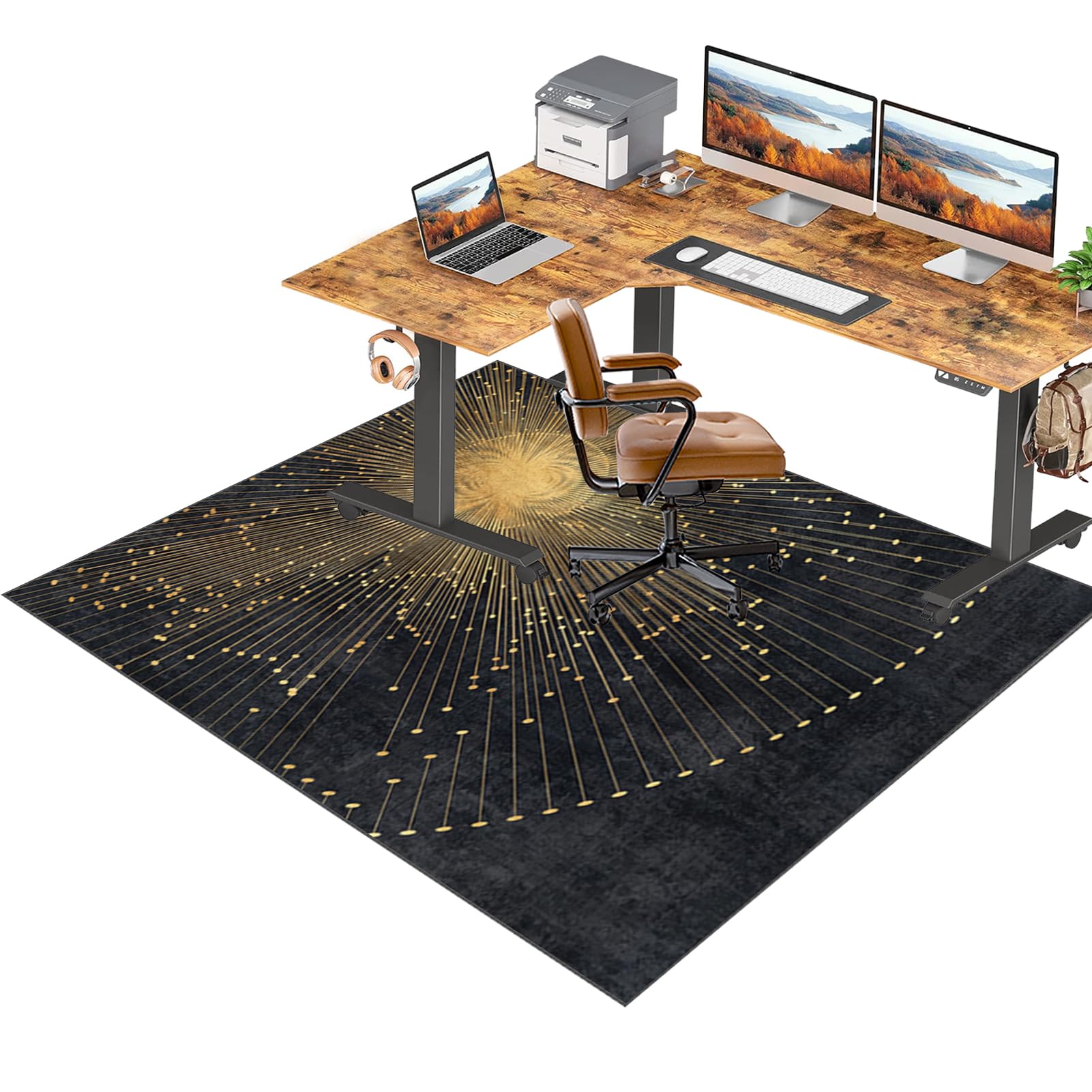 RxiBeFuw Heavy Duty Office Chair Mats for Carpeted and Hardwood Floor Carpet Protector Chair Mat 200 x 300 cm Non-Slip Gamer Floor Mat for Gaming and Office Chair Floor Protector for Rolling Chair