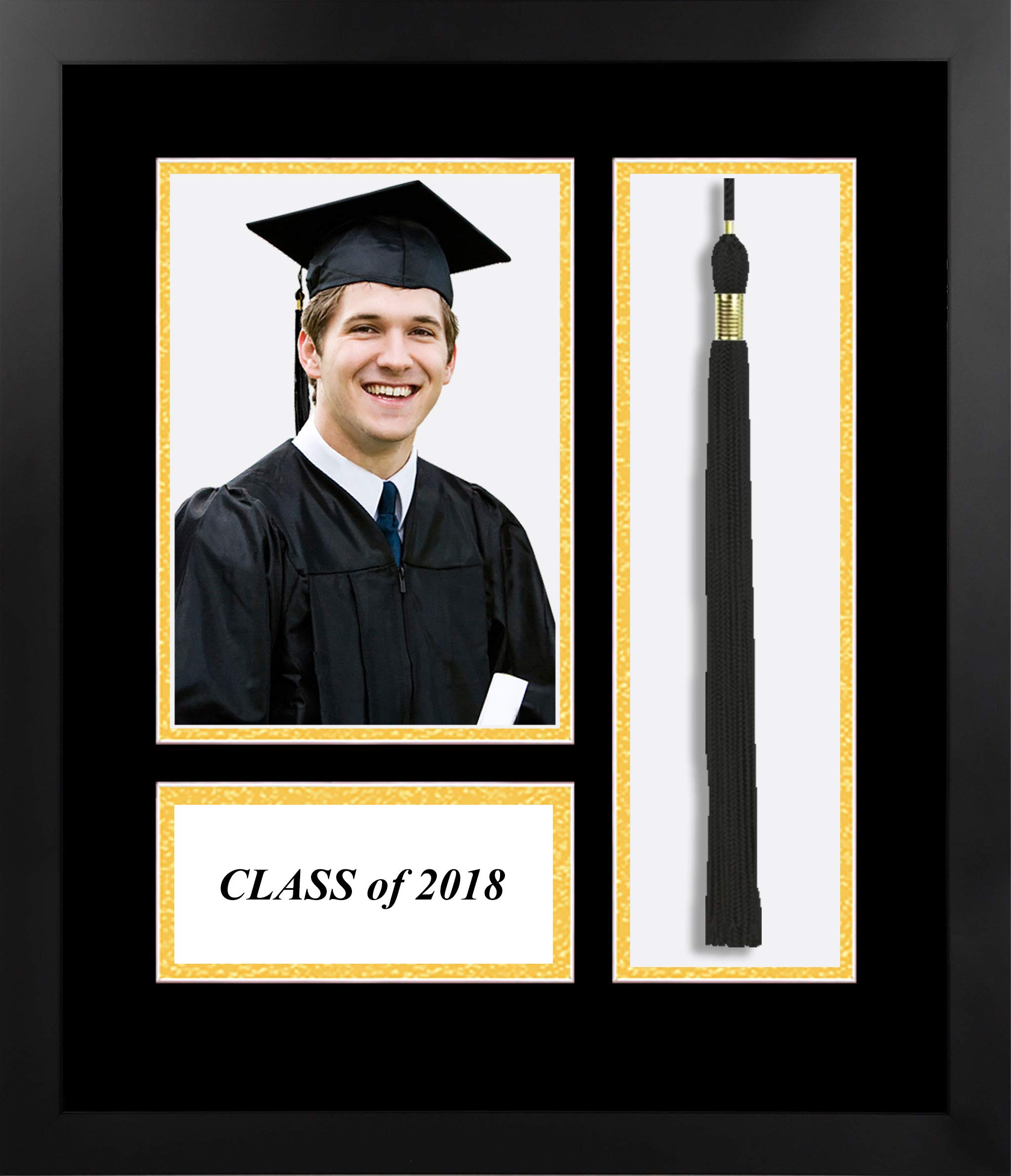 Campus Images NCAA Generic Unisex Academic Photo Frame2018 Academic Photo Frame & Gold Matting with Tassel Opening 5 x 7 Inches Photo Opening Black One Size